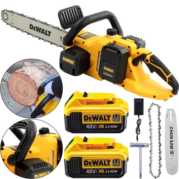 Аккумуляторная цепная пила DeWalt DCM575N 48V 5Ah 18" дюймов Шина 45 см, Беспроводная пила Деволт с 2 аккумуляторами для обрезки веток деревьев