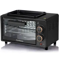 Мини электропечь Hoffmans HM-748 800W 12л настольная электрическая духовка с таймером и механическим управлением температур до 250 градусов от сети