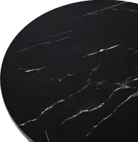 Комплект журнальных столиков Kontrast SK102 2 в 1 50 / 70 см круглый двойной кофейный стол трансформер Лофт с металлическим каркасом Черный мрамор