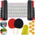 Набор настольного тенниса Ping Pong Set XJ5902 комплект ракеток с выдвижной сеткой до 170 см 6 мячей в чехле для игры в пинг-понг, настольный теннис